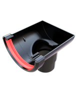 Stop End Outlet Black Round Freeflow